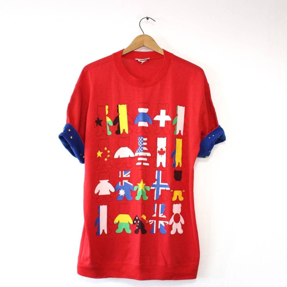 Vintage International Teddy Bear T Shirt Medium